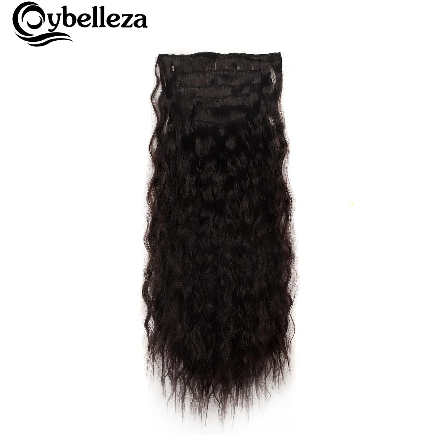 Накладные волосы на заколках 50 см, волнистые, темно-коричневые Cybelleza, Dark Brown — фото 2