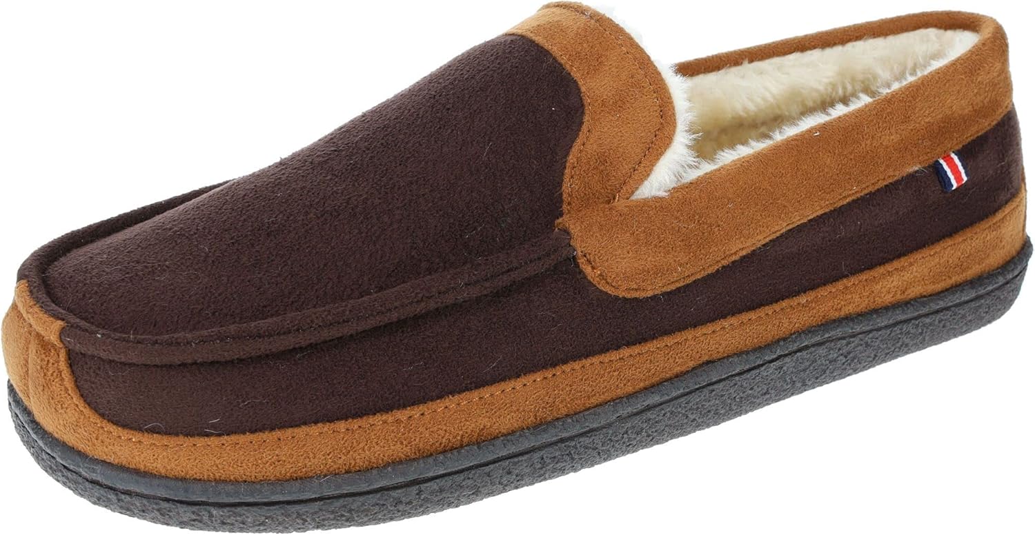 

Мужские тапочки IZOD с мемори-пеной, классический мягкий микрозамшевый мокасин, черного цвета, мужские размеры, темно-коричневый