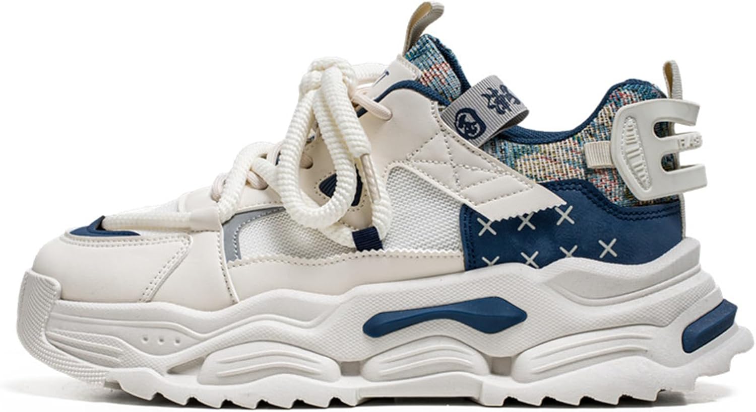 

Мужские повседневные спортивные теннисные кроссовки для ходьбы, массивные модные кеды, тренировочные кроссовки Spwagym, синий/бежевый