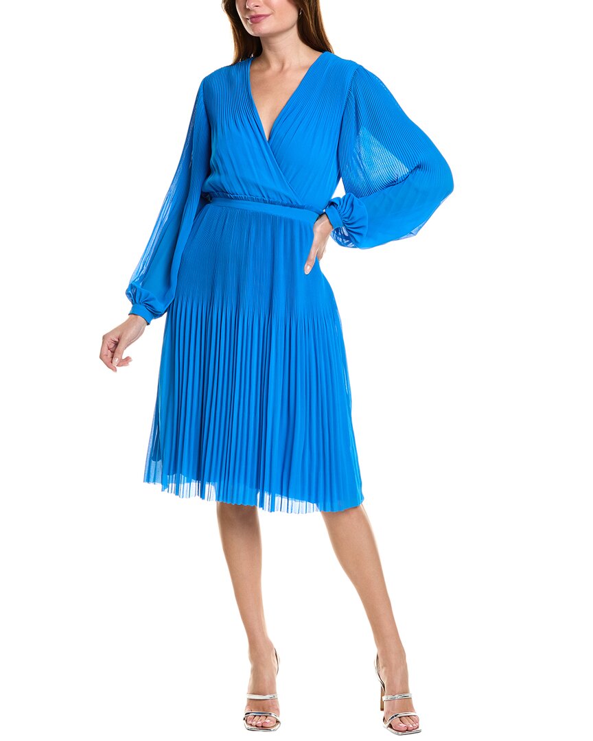 

Мини-платье Elie Tahari с плиссировкой по всей длине, синий