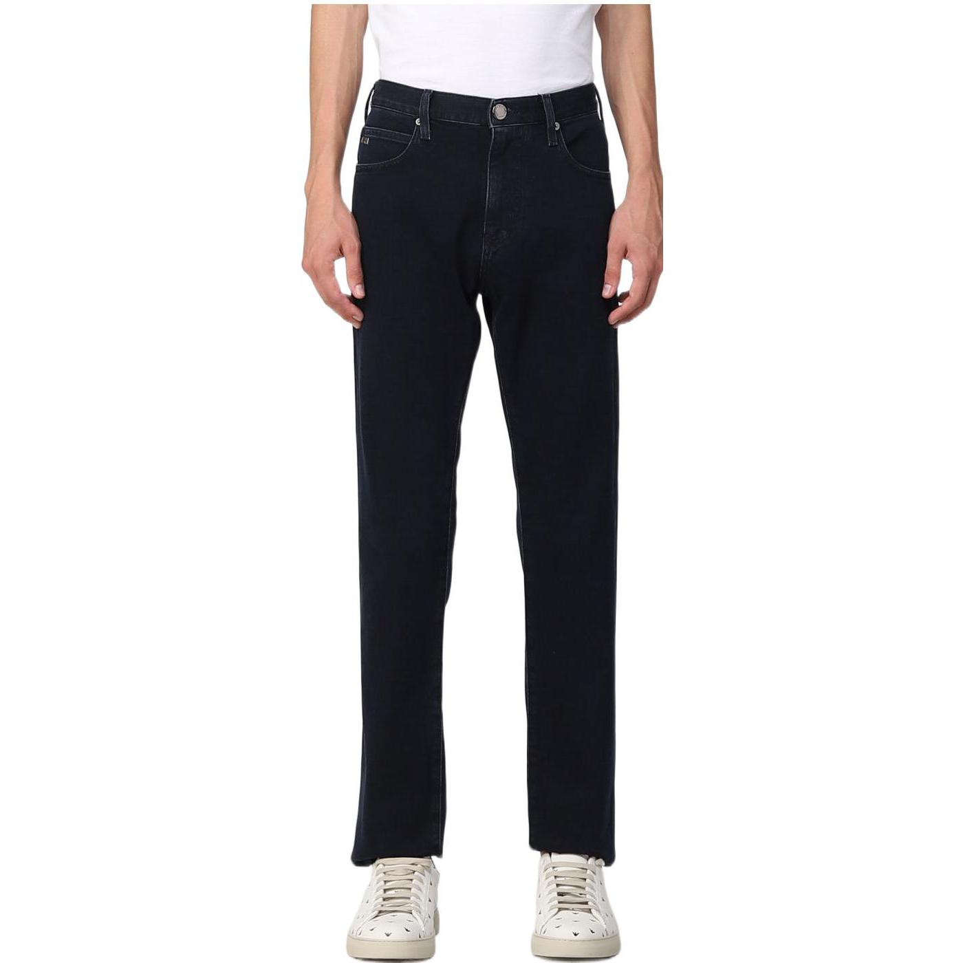 Джинсы J45 Regular-fit из комфортного денима 10,5 унций с эффектом стирки EMPORIO ARMANI, синий — фото 4