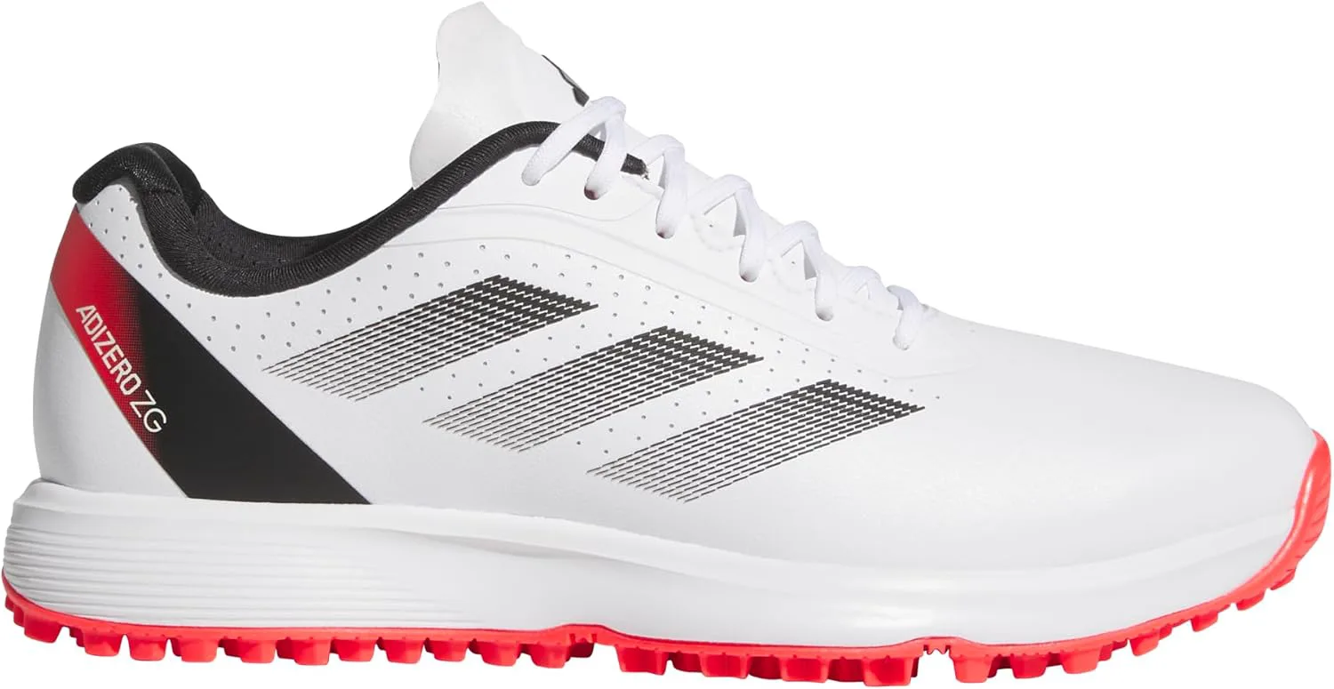 Детские кроссовки для гольфа Adidas Unisex Adizero ZG без шипов, белый/красный/черный — фото 3