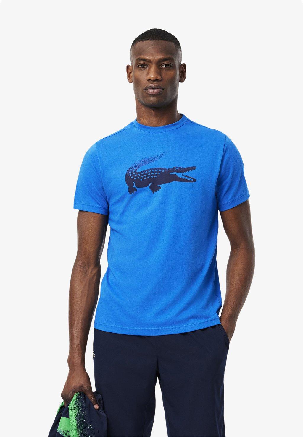 

Футболка с принтом Lacoste Sport, синий