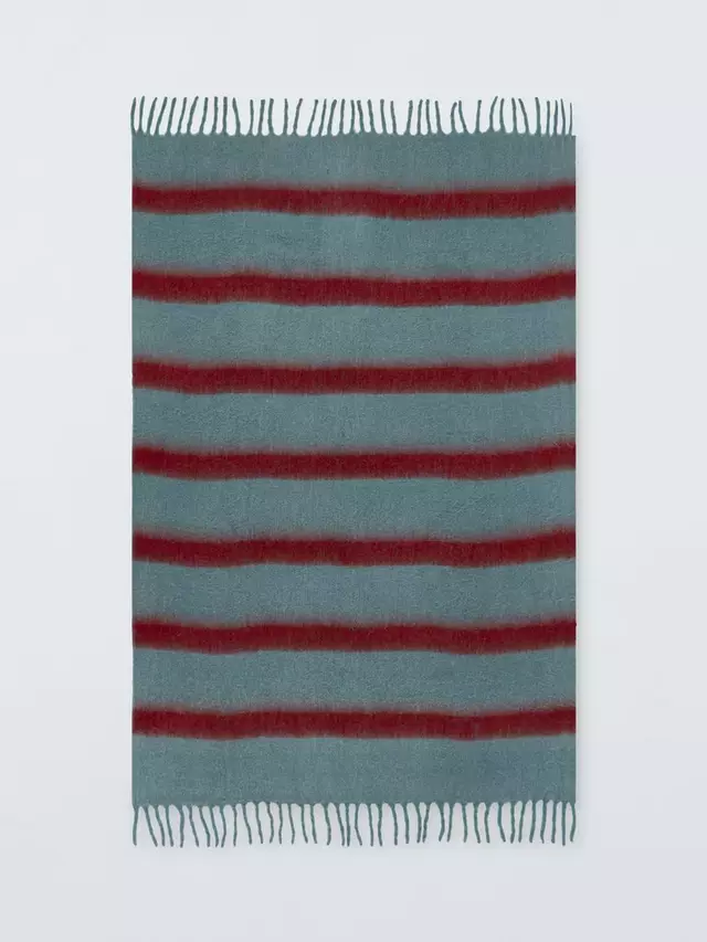 

Плед John Lewis Mohair Effect Stripe, цвет heritage/grey