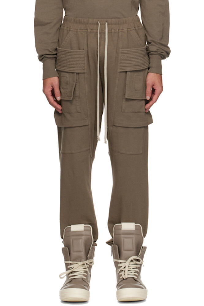 

Серые брюки-карго Hollywood Creatch с завязками на кулиске Rick Owens DRKSHDW