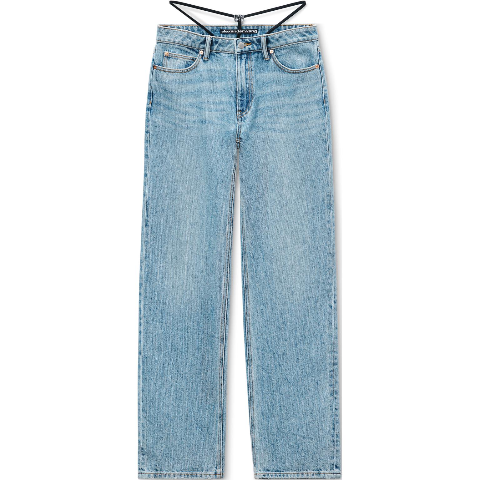 Многослойные джинсы straight leg Alexander Wang, светло-голубой — фото 3