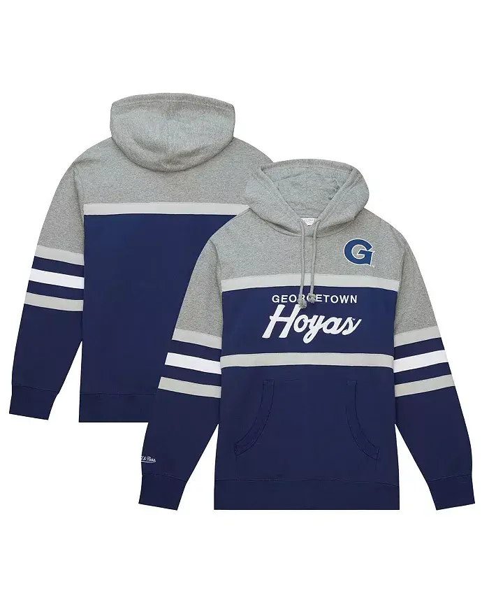 

Мужская синяя толстовка с капюшоном Head Coach Georgetown Hoyas Mitchell & Ness