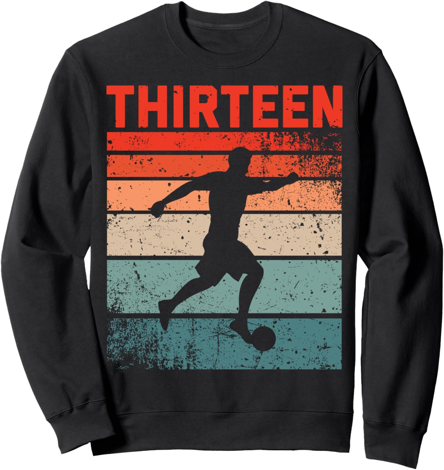 

Футболка в стиле ретро для 13-летия (мальчика или девочки), черная Retro Soccer Player Birthday Designs