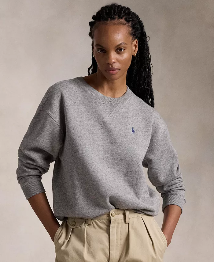 

Женская флисовая толстовка с круглым вырезом Polo Ralph Lauren, серый
