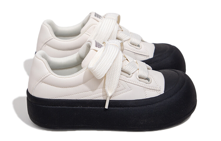 Кроссовки Feiyue Skateboarding Shoes Women's Low-top Beige/Black, бежевый/черный — фото 3