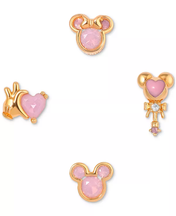 

Серьги-Гвоздики «Розовая мечта», позолоченные 18 карат, из 4 цветных кристаллов Girls Crew, gold