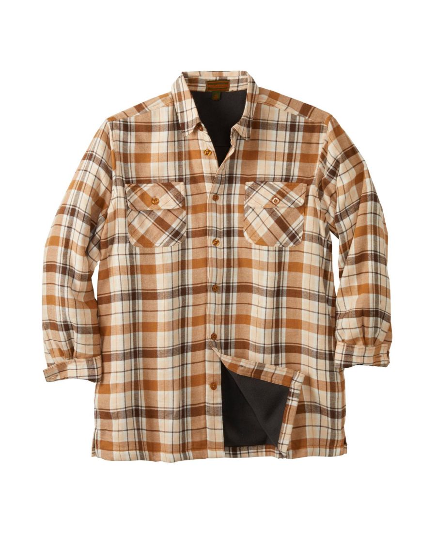

Флисовая рубашка-куртка больших размеров от KingSize Boulder Creek, Khaki plaid