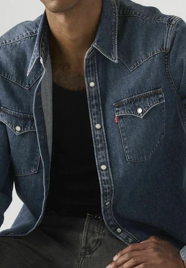 Рубашка вестерн Barstow Levi'S, medium indigo western, цвет средний индиго — фото 4