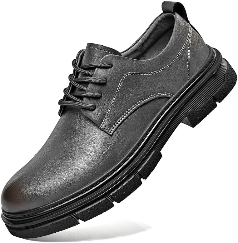 

Повседневные мужские ретро-кожаные туфли, модный британский стиль, противоскользящие, размер 39-44 Sfwarmart, серый