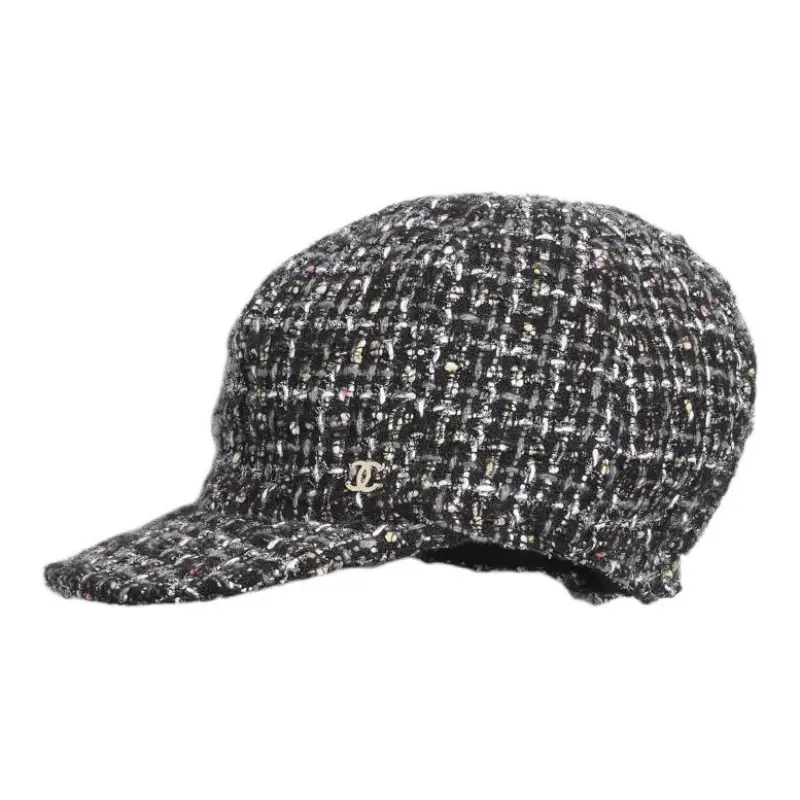 

CHANEL Шерстяная бейсболка женская черная, Black