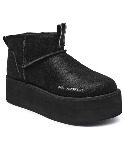 Термокожаные зимние ботинки Karl Lagerfeld, черный