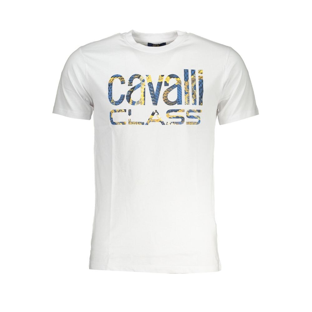 

Белая хлопковая футболка cavalli CLASS