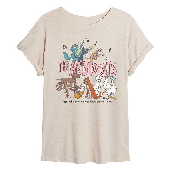 

Футболка oversized с эффектом поношенности Juniors' The Aristocats Disney, Beige