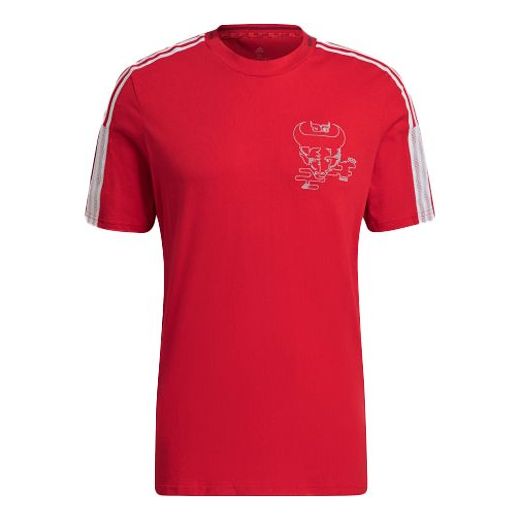 

Футболка afc cny tee series arsenal soccer football sports print round neck short sleeve red Adidas, красный