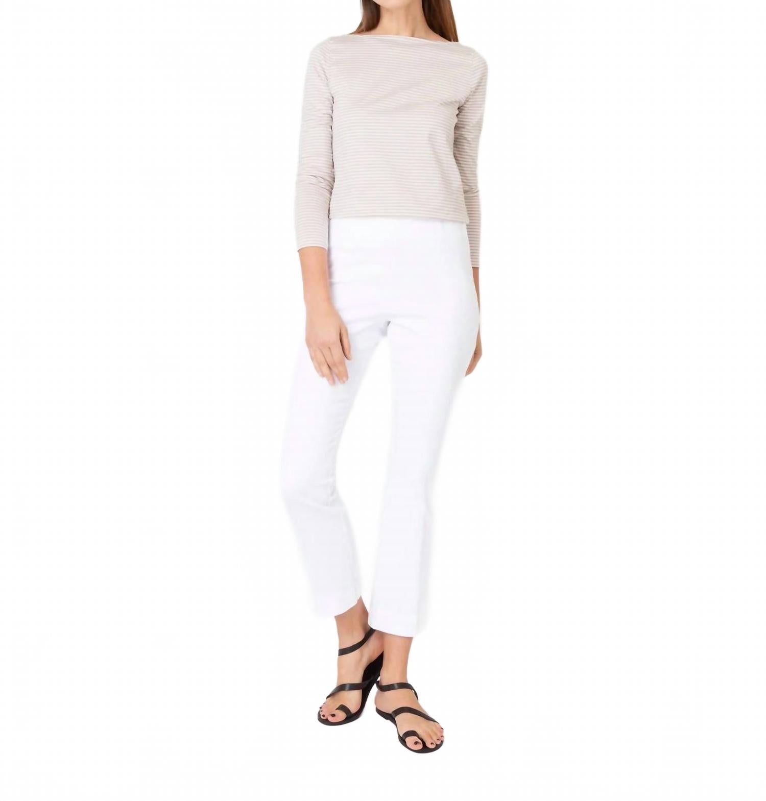 

Фей Флейр укороченные брюки в белом стретч-твиле Ann Mashburn