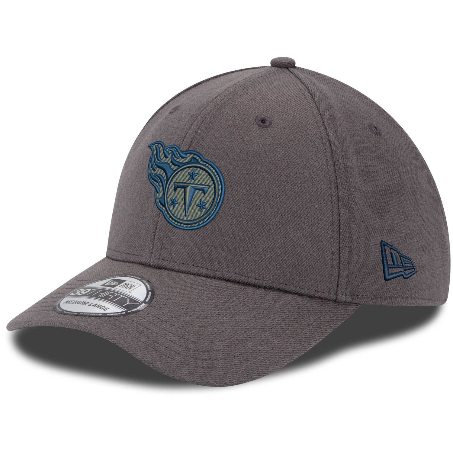 

Мужская кепка New Era Graphite Tennessee Titans Storm 39THIRTY Flex Hat