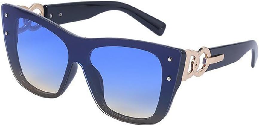 

Женские солнцезащитные очки «кошачий глаз» без оправы, роскошные модные солнцезащитные очки «кошачий глаз» для женщин, большие солнцезащитные очки без оправы для женщин TYUVIVO, C5blackblueyellow