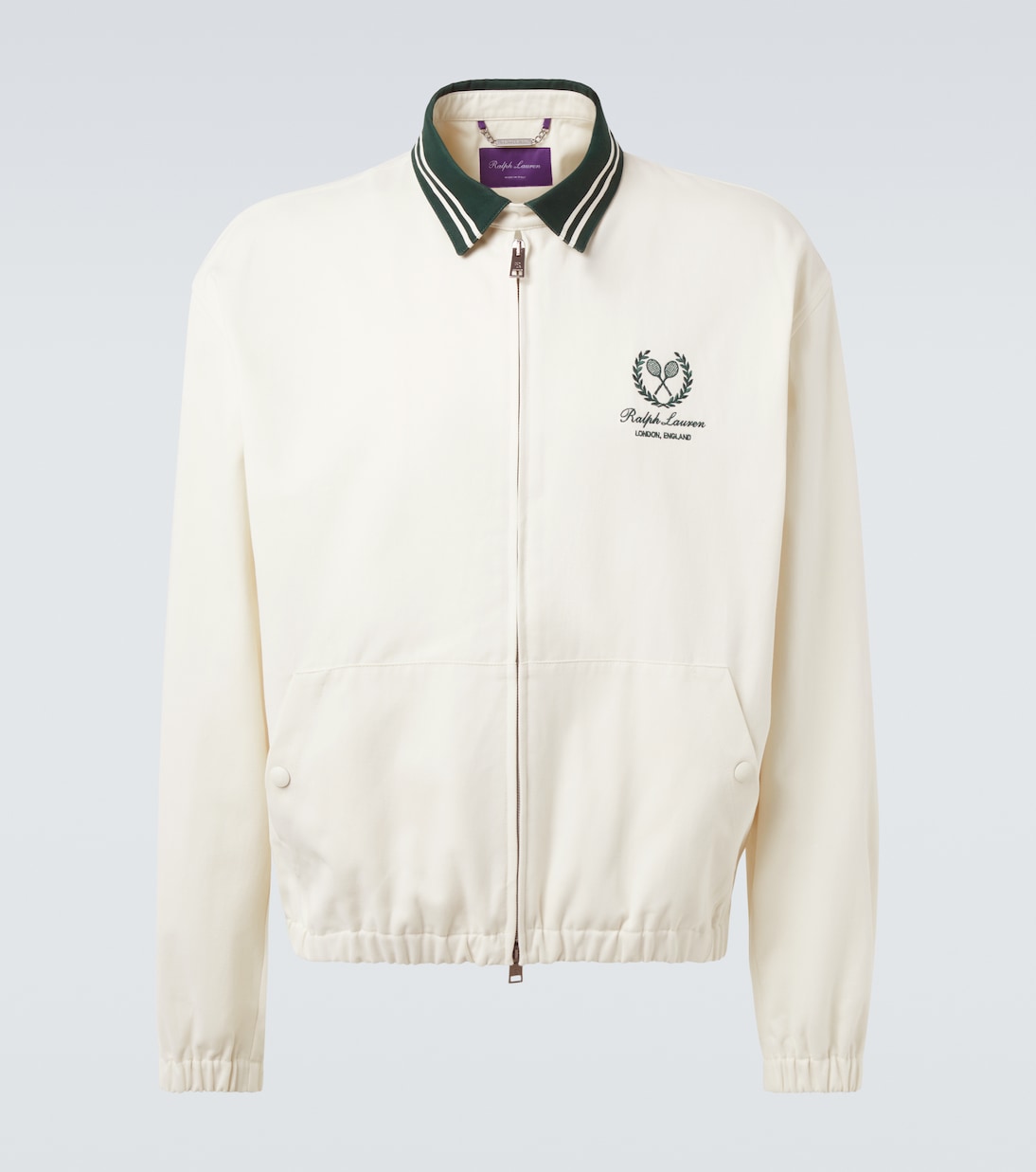 

Хлопковая и кашемировая куртка-бомбер Ralph Lauren Purple Label, Moss Agate/Classic Cream