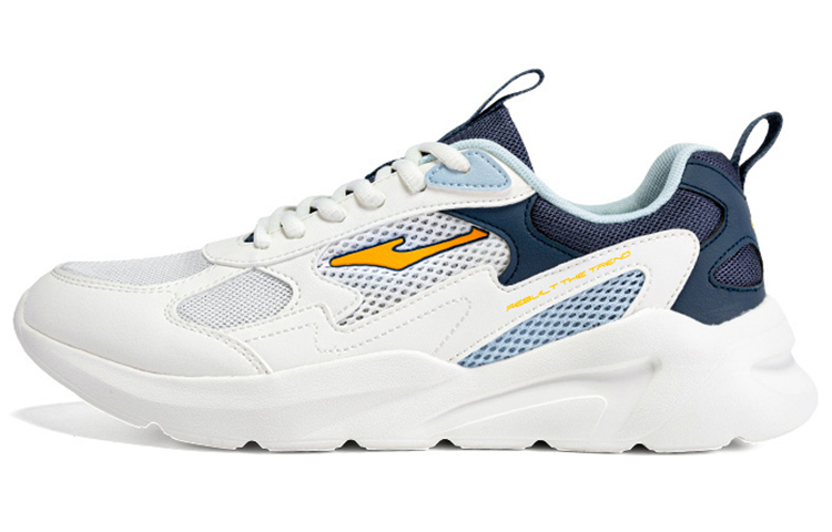 

Амортизирующие противоскользящие дышащие низкие кроссовки для бега мужские Microcrystal White/Gray Ink Blue Erke