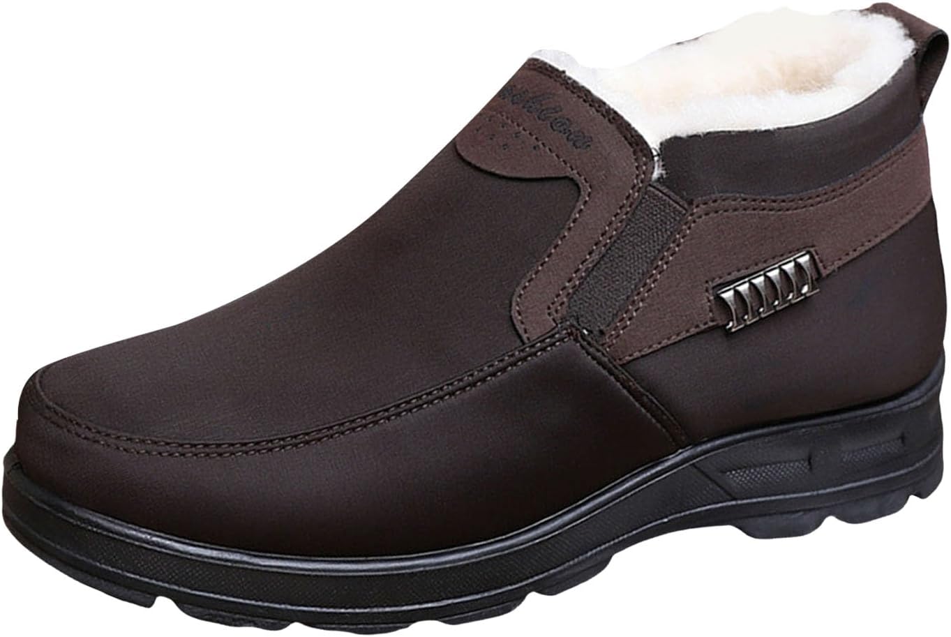 

Мужские ботинки IWIHMIV до щиколотки, с комфортной теплой подкладкой, удобные, легкие, повседневные, нескользящие ботинки, Coffee