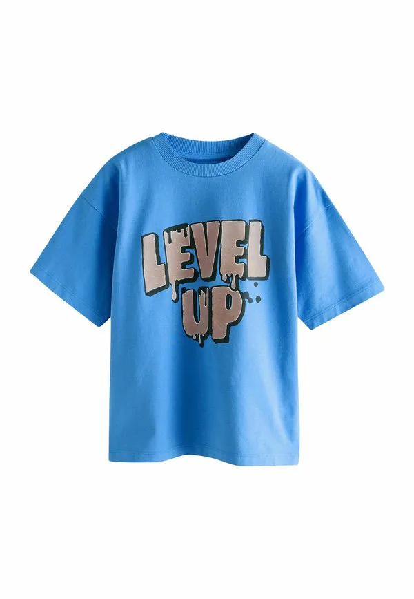 Футболка с коротким рукавом и стандартным графическим принтом Next, Blue Level Up