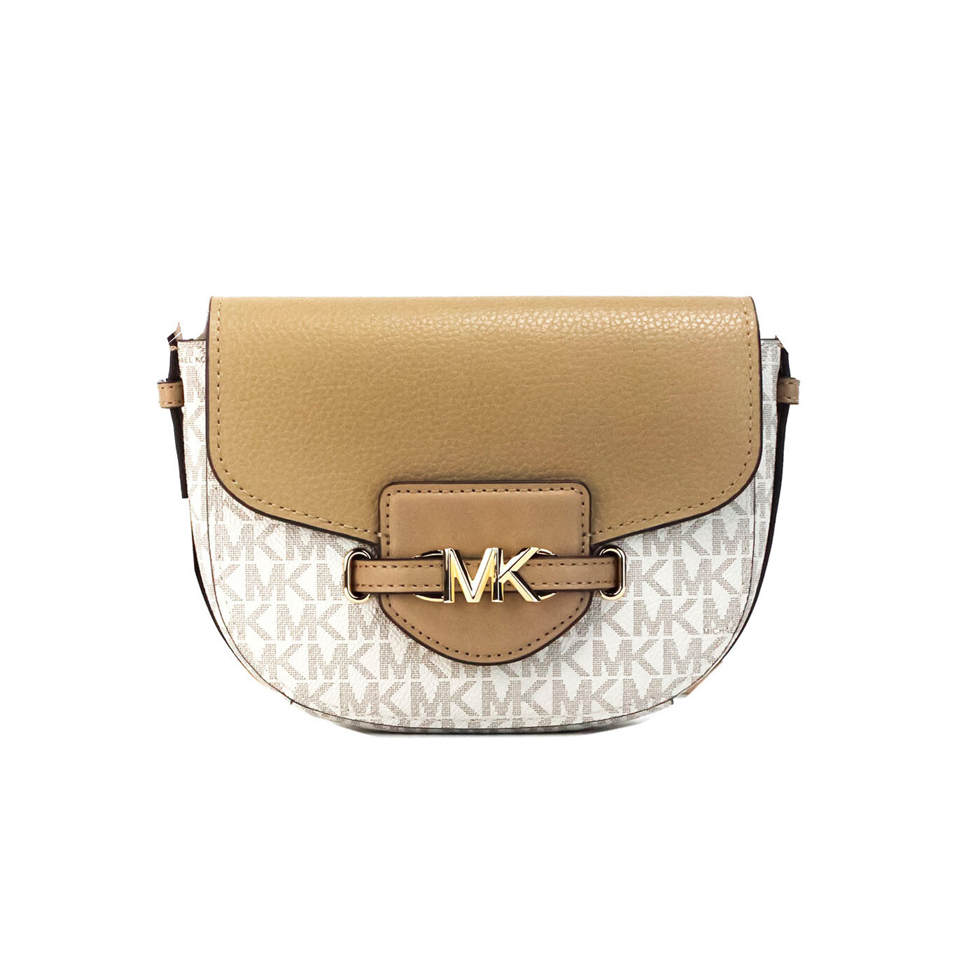 

Сумка-седло через плечо Reed Small Camel Signature из ПВХ с клапаном Michael Kors