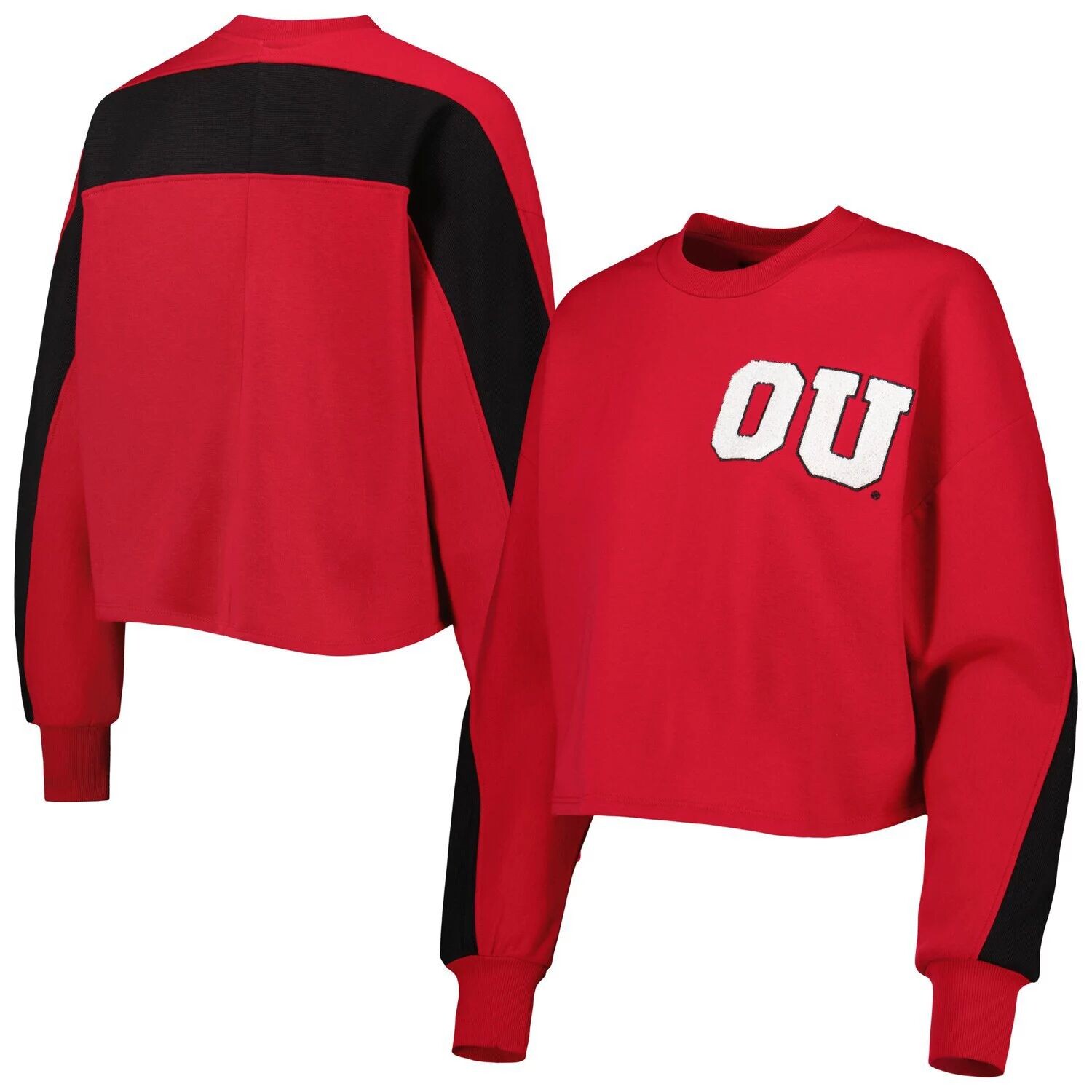 

Женский пуловер с цветными блоками Gameday Couture Crimson Oklahoma Early Back To Reality, толстовка