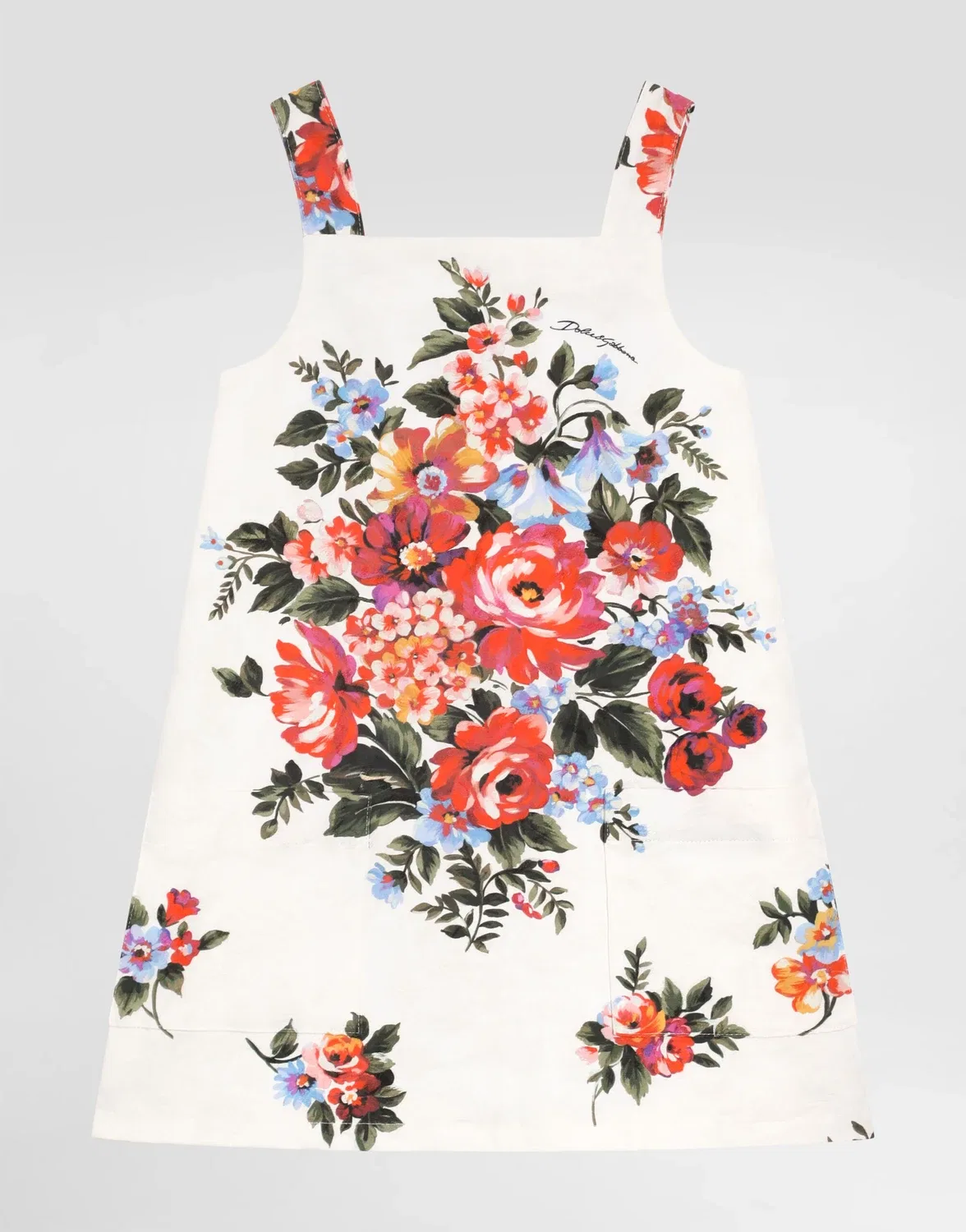 Платье с принтом в виде букета цветов DOLCE & GABBANA, мультиколор