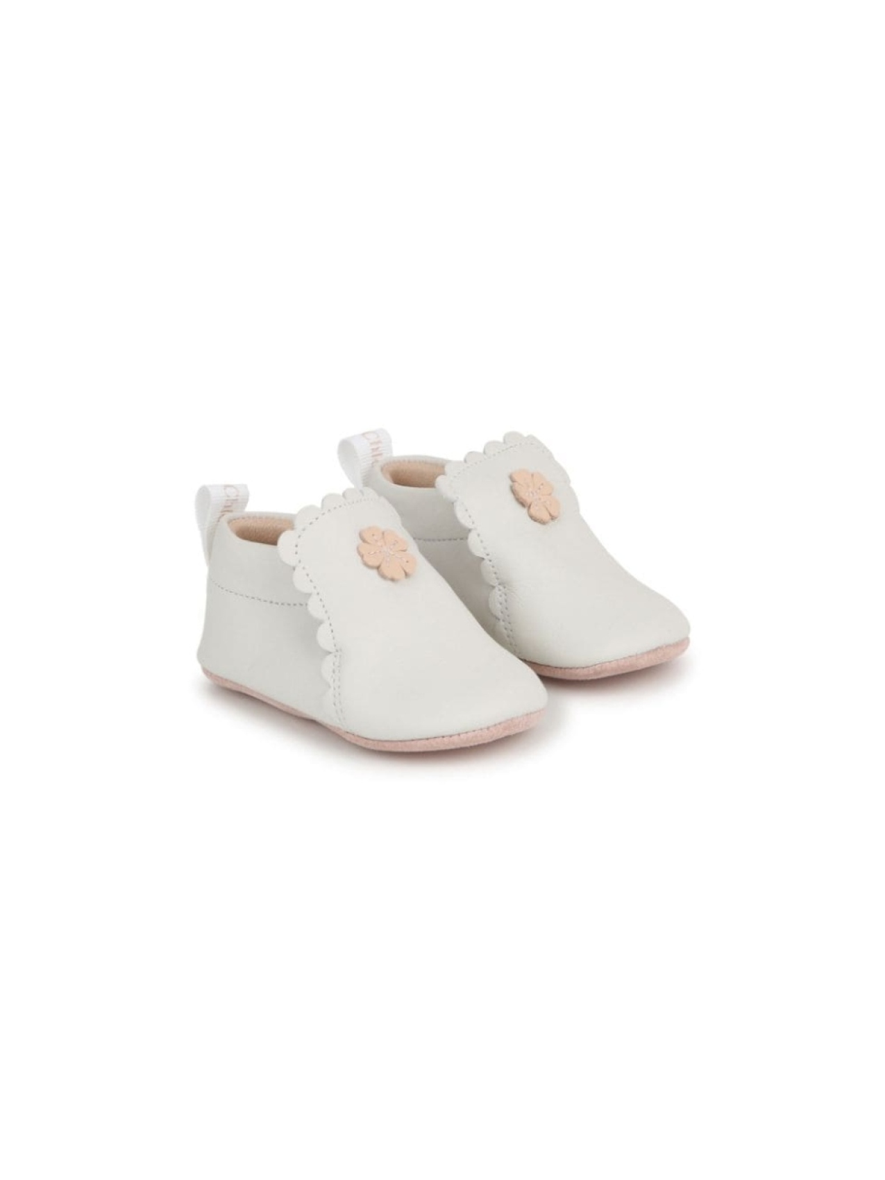 

Chloé Kids пинетки с аппликацией, белый