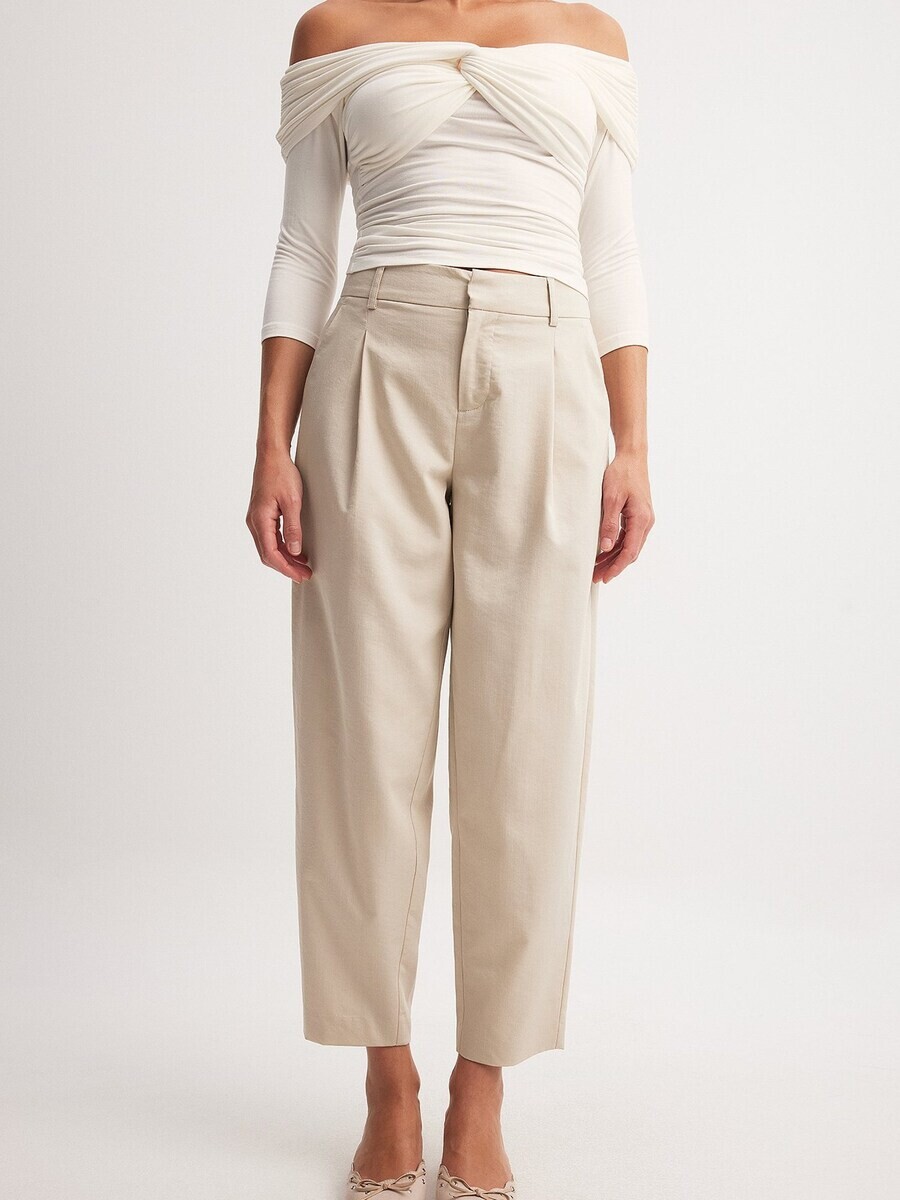 

Тканевые брюки NA-KD Wide leg Pants, бежевый