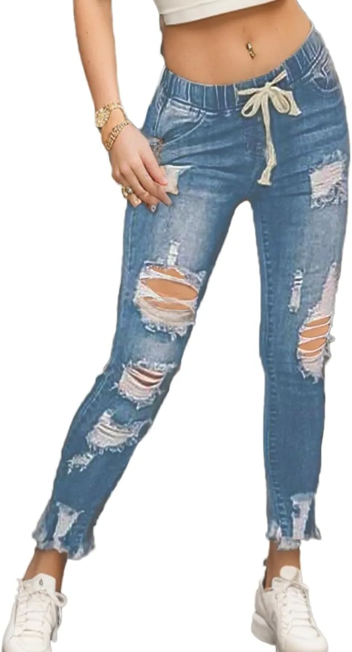 

Женские джинсы-джоггеры GPCHAN Casual с эластичным поясом