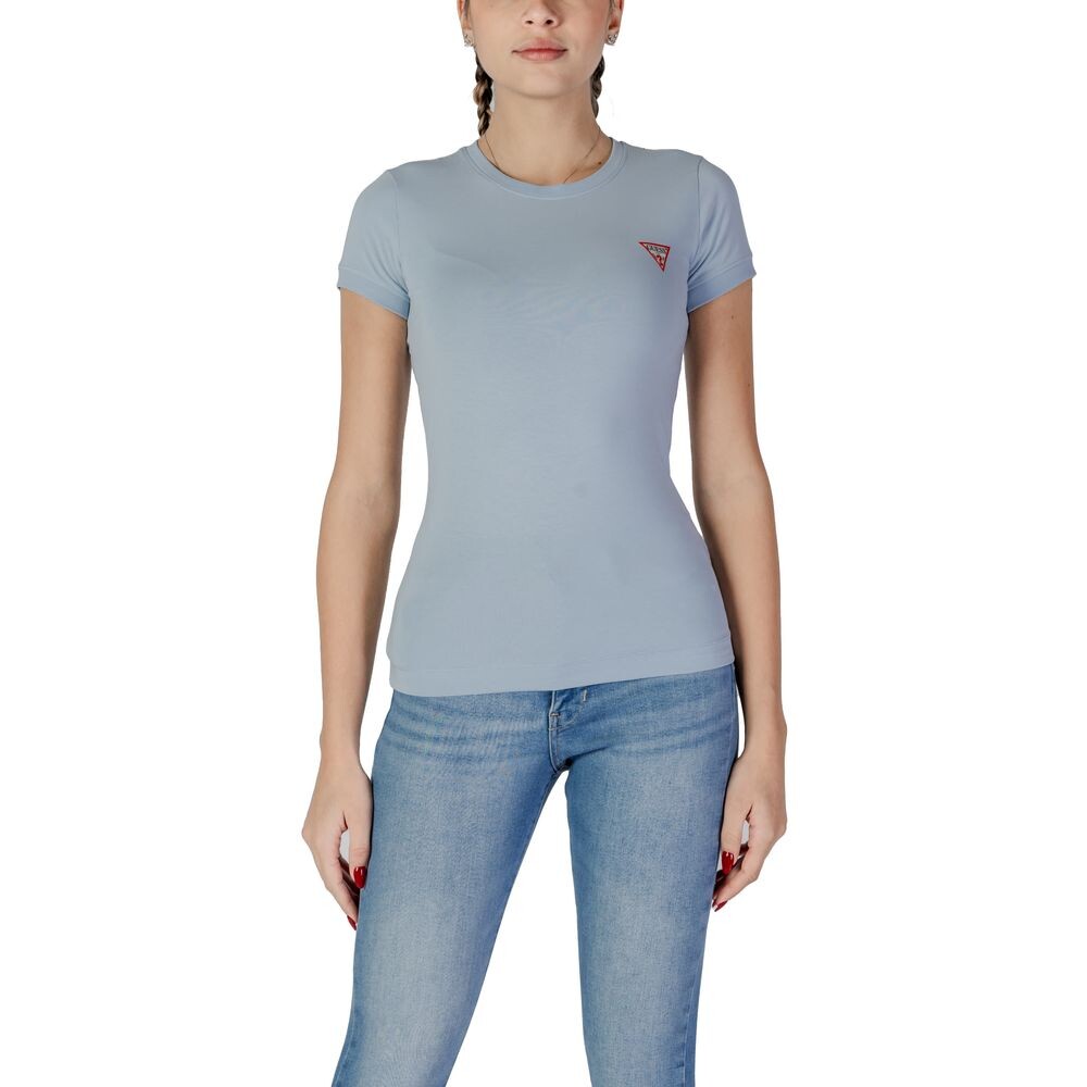 

Синие хлопковые топ и футболка GUESS