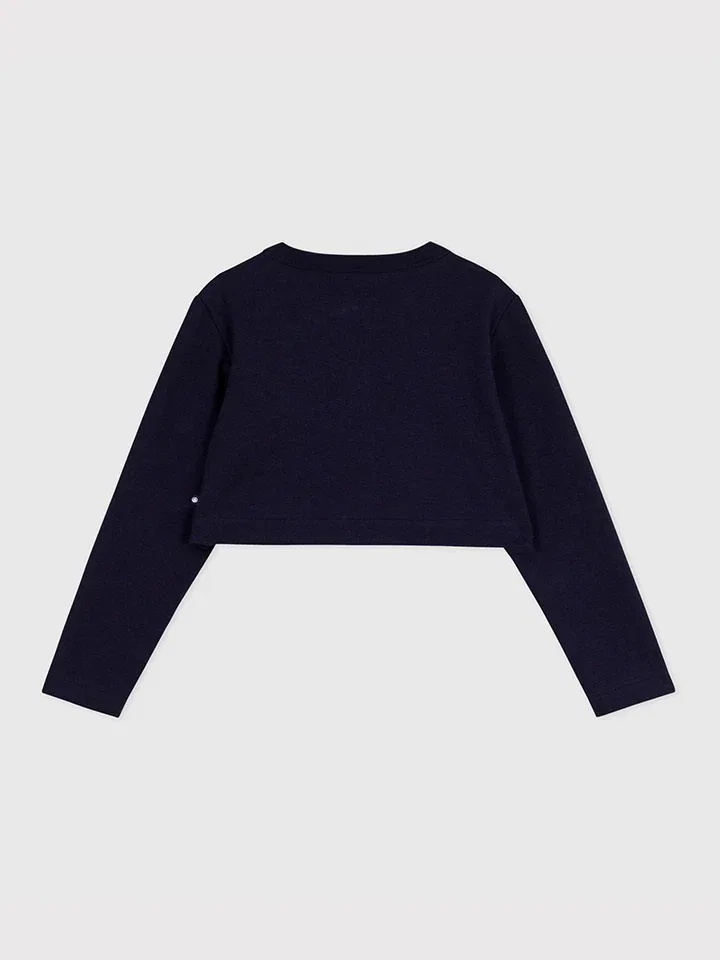 Кардиган хлопковый Petit Bateau, темно-синий — фото 3