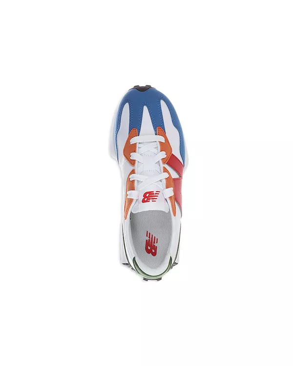 Детские беговые кроссовки на шнуровке 327 для малышей. New Balance, белый — фото 4