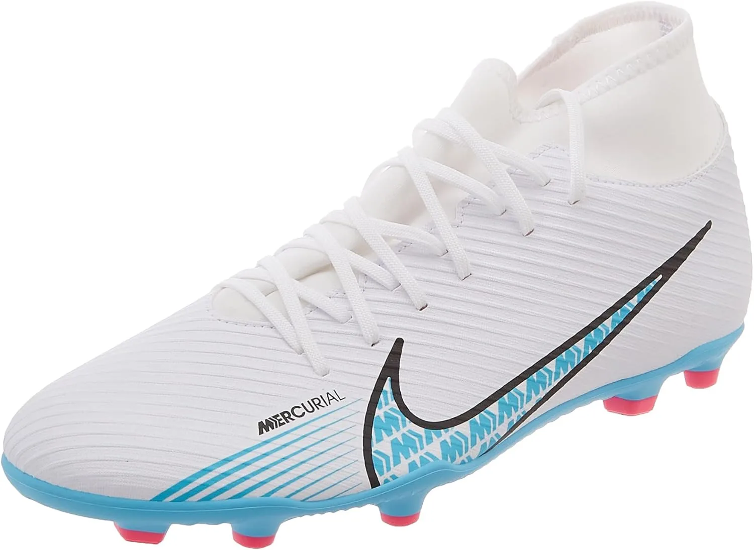 Мужские кроссовки NIKE Mercurial Superfly 9 Club Fg/Mg, белый/синий/розовый