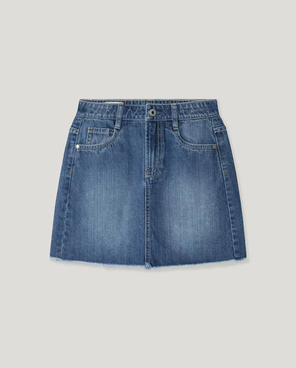 

Короткая джинсовая юбка для девочки свободного кроя Pepe Jeans, синий