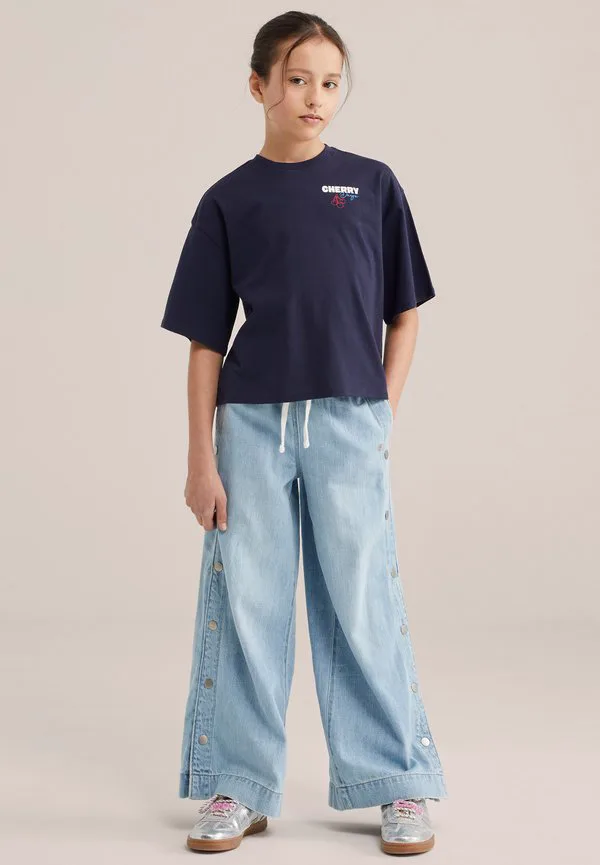 Футболка с принтом We Fashion, Dark Blue