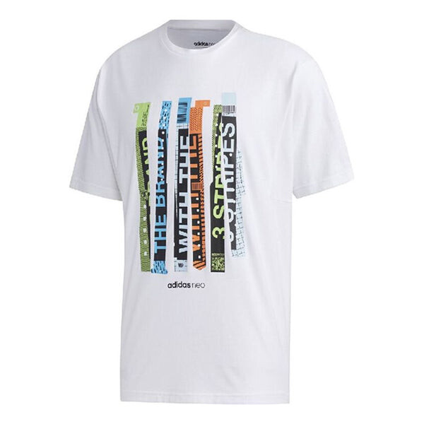 

Футболка neo colorblock alphabet printing sports round neck short sleeve white Adidas, белый