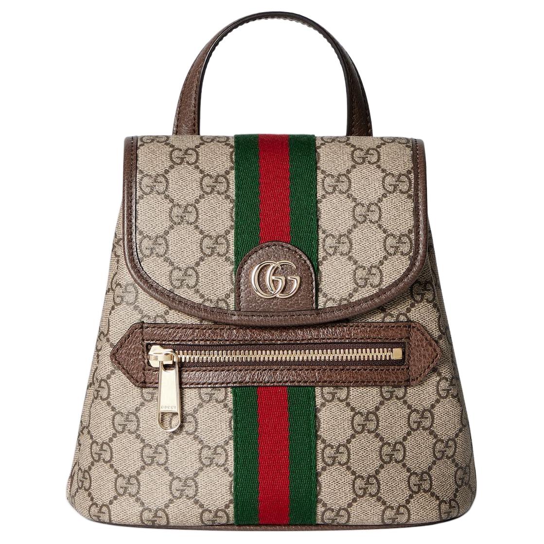 

GUCCI Маленький рюкзак Ophidia Monogram Coated Fabric для женщин, бежевый и коричневый