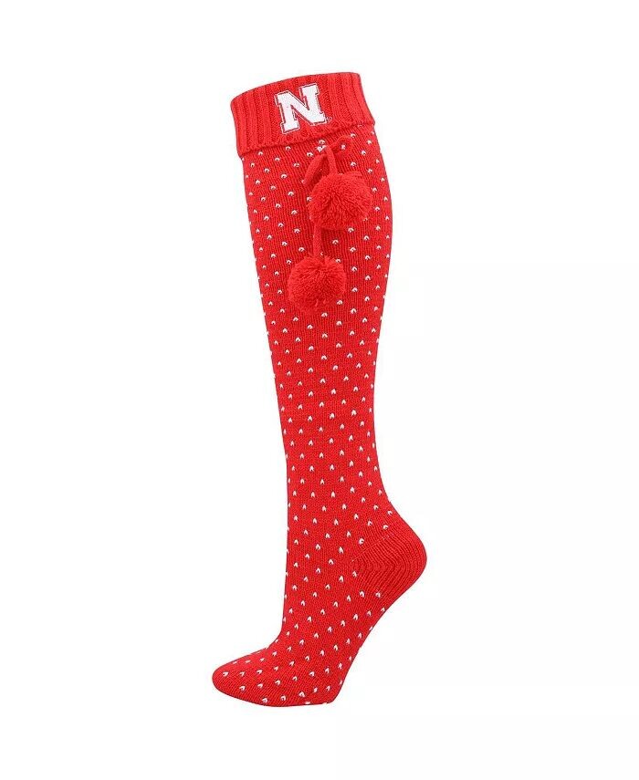 

Женские носки до колена Scarlet Nebraska Huskers Zoozatz, красный