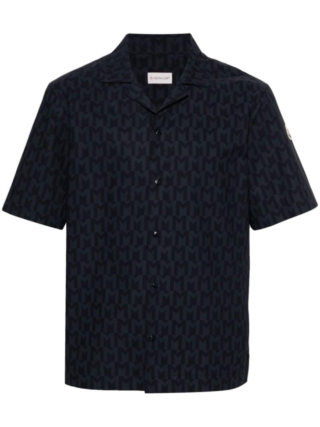 

Moncler рубашка с монограммным принтом, синий
