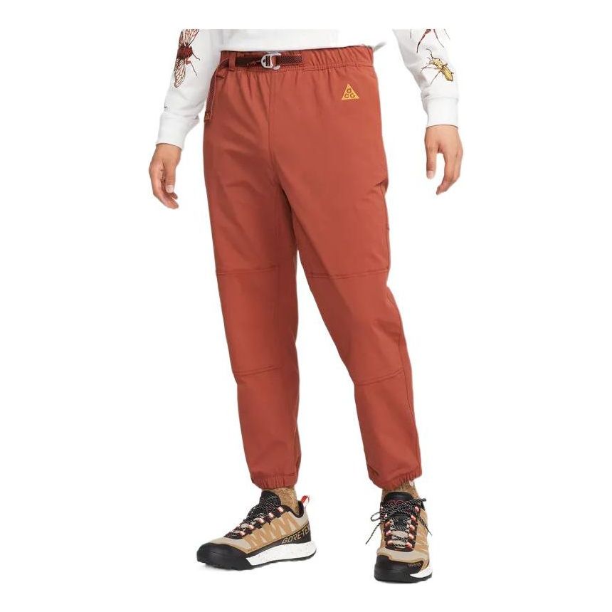 

Повседневные брюки Men's Nike Solid Color Logo Printing Bundle Feet Sports Cozy Breathable Woven Casual Pants/Trousers Red CV0661-641