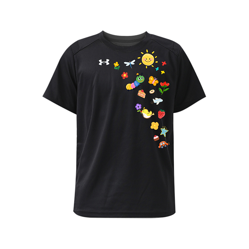 

Футболка с коротким рукавом для детей быстросохнущая Under Armour, черный