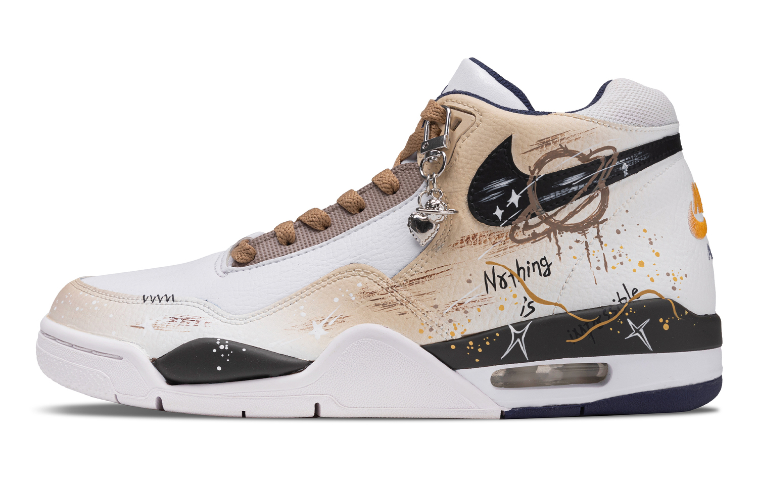 

Nike Парки Legacy Wild Planet устойчивые к истиранию мид-топ винтажные баскетбольные кроссовки мужские white brown