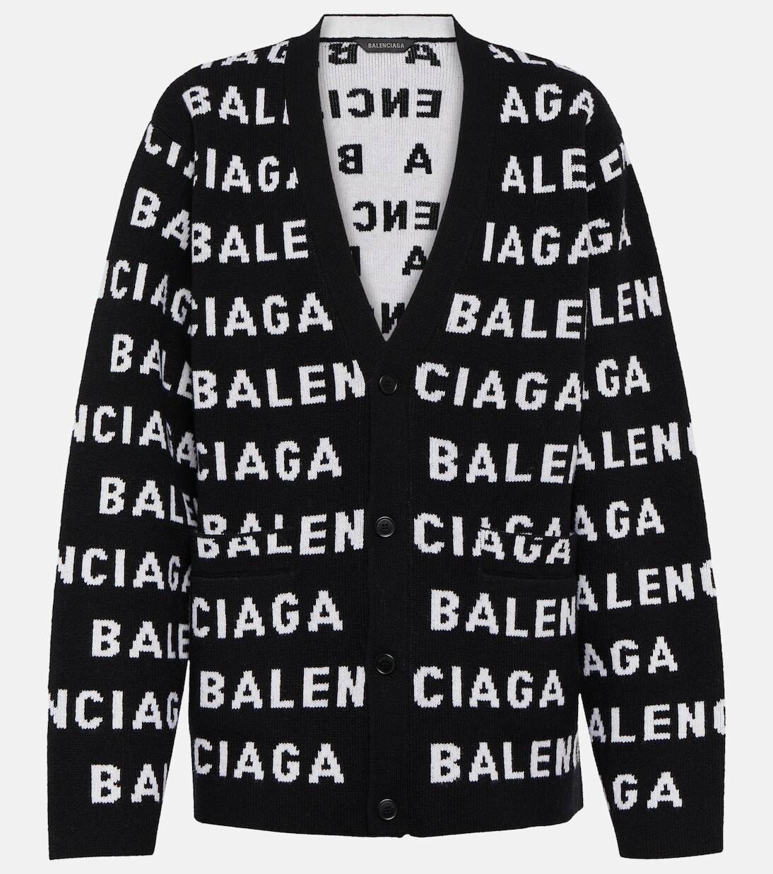 

Жаккардовый кардиган с логотипом из смесовой шерсти Balenciaga, мультиколор
